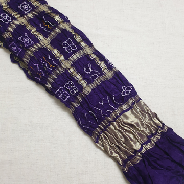 PURPLE GAJJI SILK GHARCHOLA BANDHANI BLOUSE PIECE