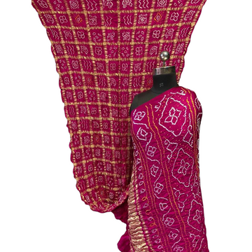 Kavya - Pink Gajji Silk Gharchola Bandhani Saree