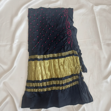 BLACK PINK - GAJJI SILK BANDHANI BLOUSE PIECE