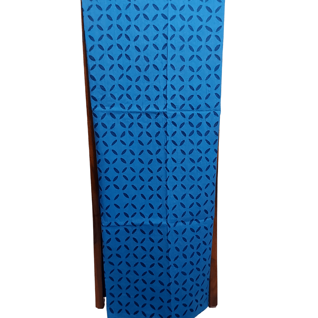 Blue Cotton Applique Dress Material – Handmade Bandhani Saree in Gajji/Modal Silk | Aj Designs