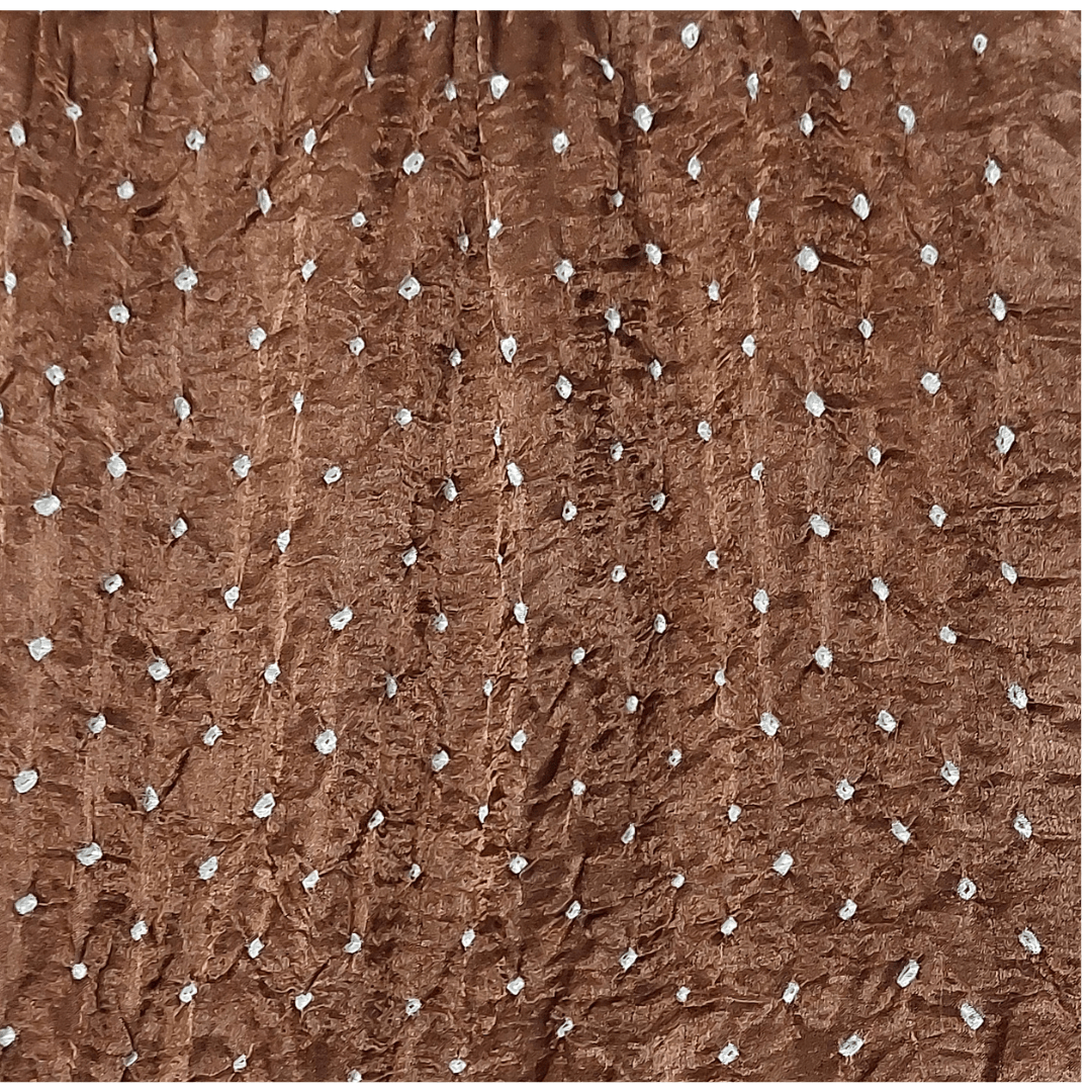 BROWN - GAJJI SILK BANDHANI BLOUSE PIECE – Handmade Bandhani Saree in Gajji/Modal Silk | Aj Designs