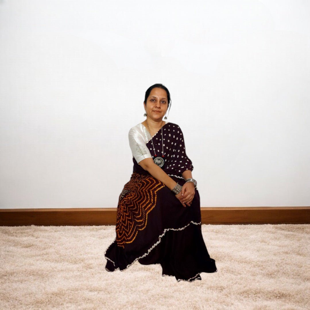 Coca Cola - Shibori Bandhani Saree – Handmade Bandhani Saree in Gajji/Modal Silk | Aj Designs