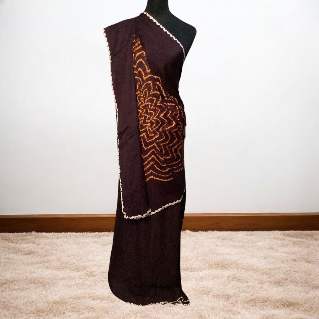 Coca Cola - Shibori Bandhani Saree – Handmade Bandhani Saree in Gajji/Modal Silk | Aj Designs