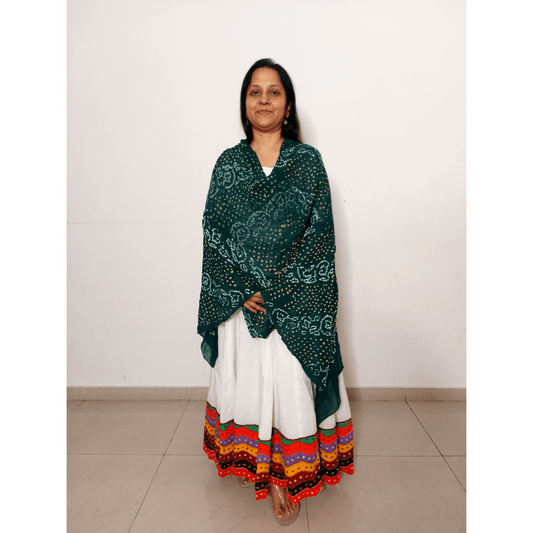 Cotton Bandhani Dupatta Vel Design