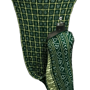 Kavya - Green Gajji Silk Gharchola Bandhani Saree – Handmade Bandhani Saree in Gajji/Modal Silk | Aj Designs