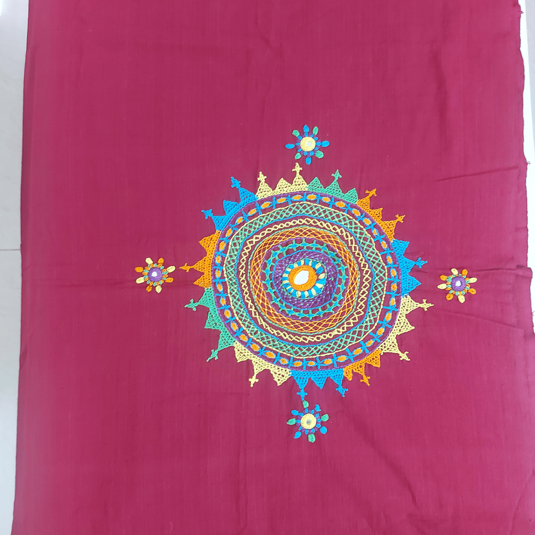 Lambani Handwork Blouse Piece – Handmade Bandhani Saree in Gajji/Modal Silk | Aj Designs