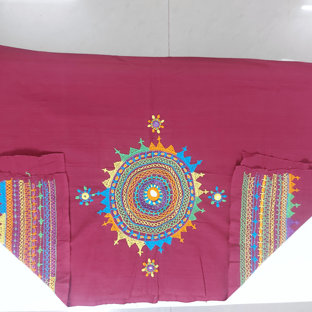 Lambani Handwork Blouse Piece – Handmade Bandhani Saree in Gajji/Modal Silk | Aj Designs