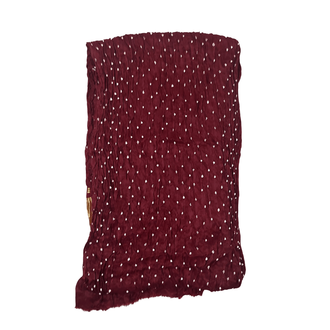 MAROON - MODAL SILK BANDHANI BLOUSE PIECE – Handmade Bandhani Saree in Gajji/Modal Silk | Aj Designs