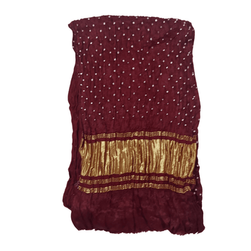 MAROON - MODAL SILK BANDHANI BLOUSE PIECE