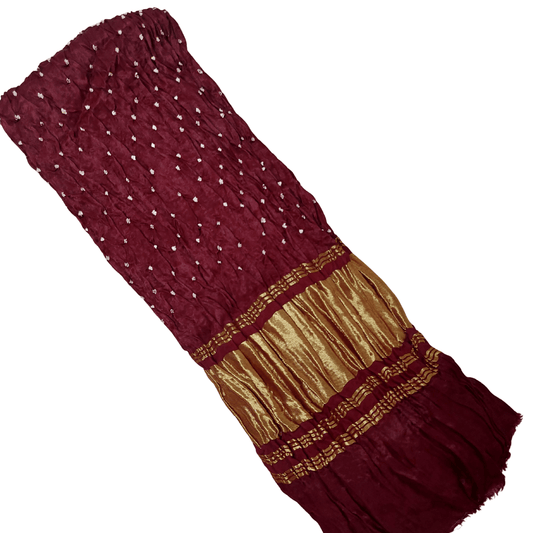 MAROON - MODAL SILK BANDHANI BLOUSE PIECE