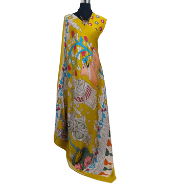 MAROON YELLOW PICHWAI BANDHANI SAREE – Handmade Bandhani Saree in Gajji/Modal Silk | Aj Designs
