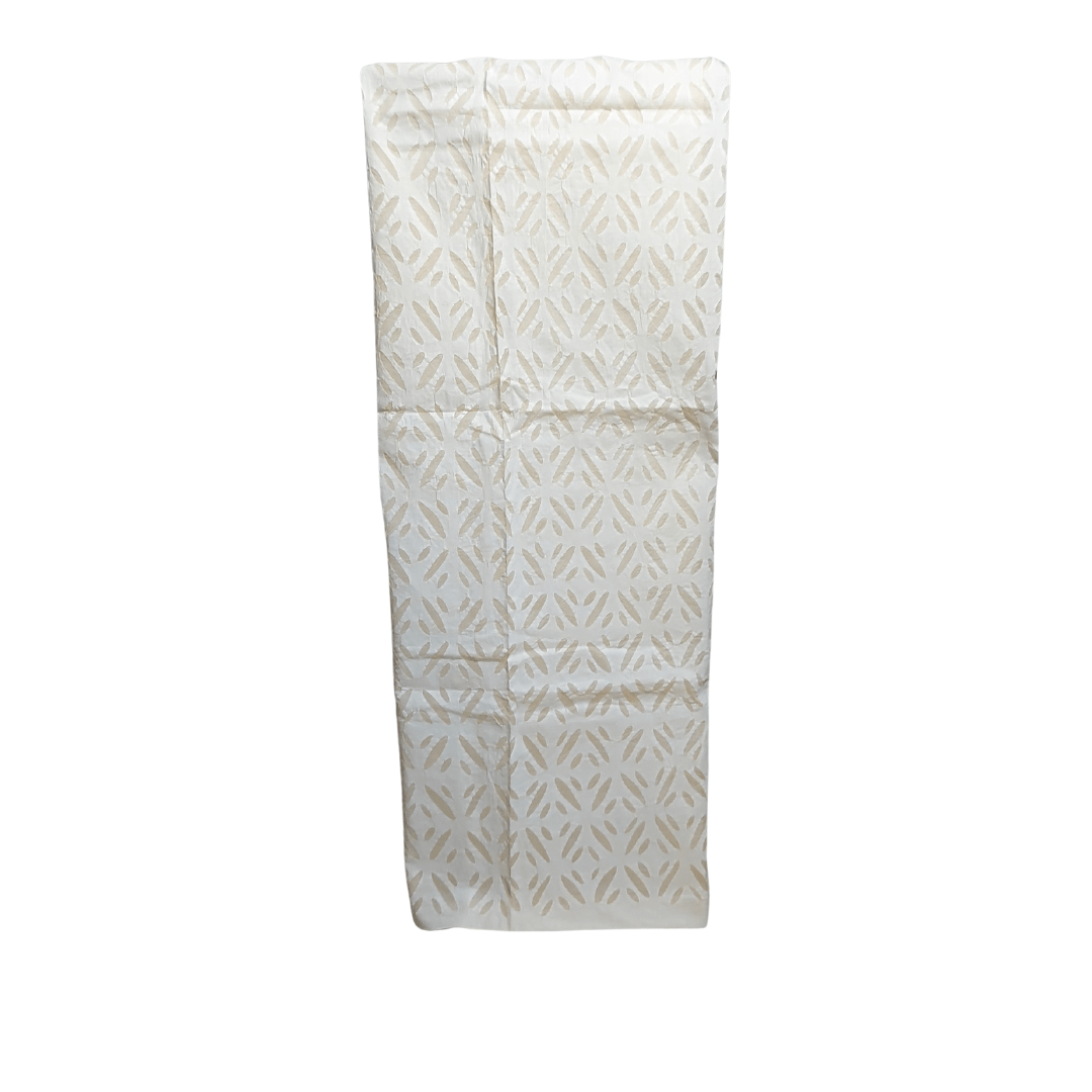 Offwhite Cotton Applique Dress Material – Handmade Bandhani Saree in Gajji/Modal Silk | Aj Designs