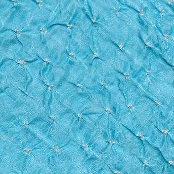PASTEL BLUE - GAJJI SILK BANDHANI BLOUSE PIECE