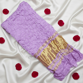 PASTEL PURPLE - GAJJI SILK BANDHANI BLOUSE PIECE