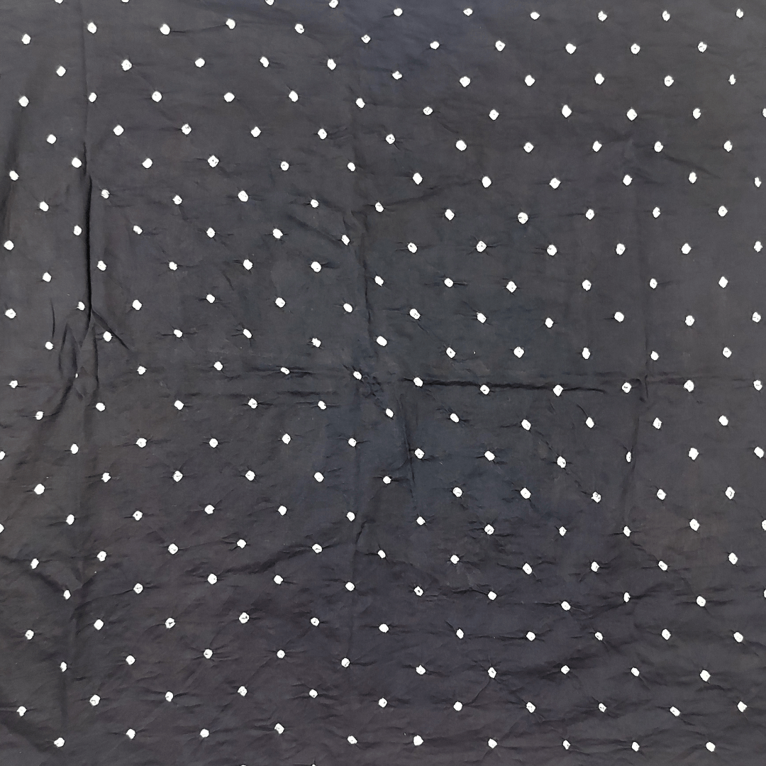 Black - Raidana Bandhani Dress Material – Handmade Bandhani Saree in Gajji/Modal Silk 