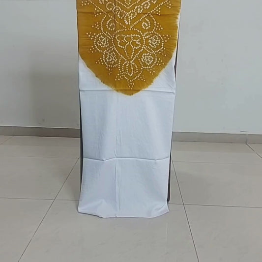 White Mustard - Bandhani Dress Material