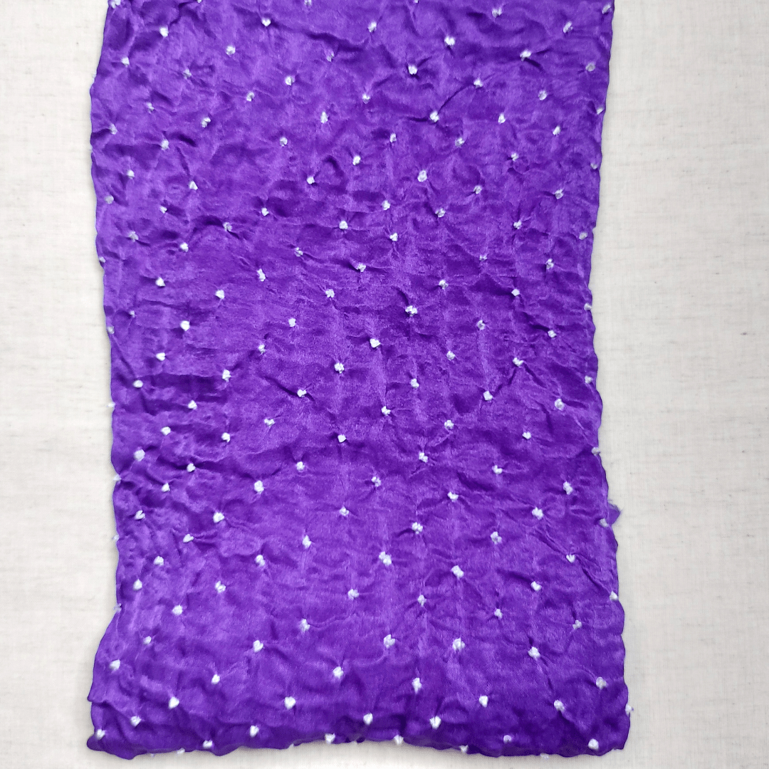 PURPLE - GAJJI SILK BANDHANI BLOUSE PIECE – Handmade Bandhani Saree in Gajji/Modal Silk | Aj Designs