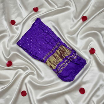 PURPLE - GAJJI SILK BANDHANI BLOUSE PIECE