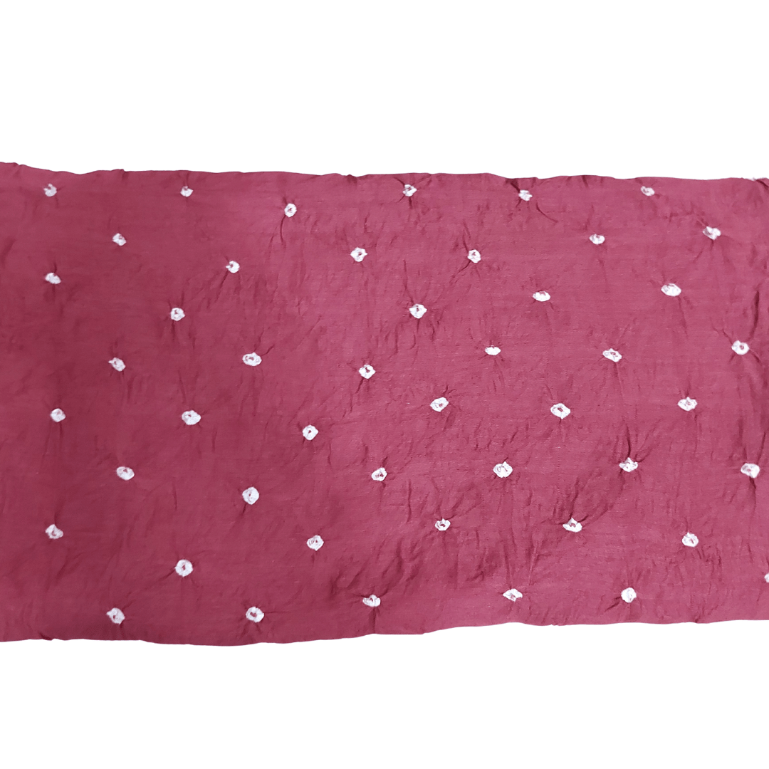 Rangbari Leheriya - Light Maroon Bandhani Dress Material – Handmade Bandhani Saree in Gajji/Modal Silk | Aj Designs