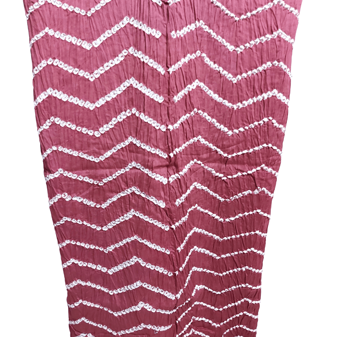 Rangbari Leheriya - Light Maroon Bandhani Dress Material – Handmade Bandhani Saree in Gajji/Modal Silk | Aj Designs