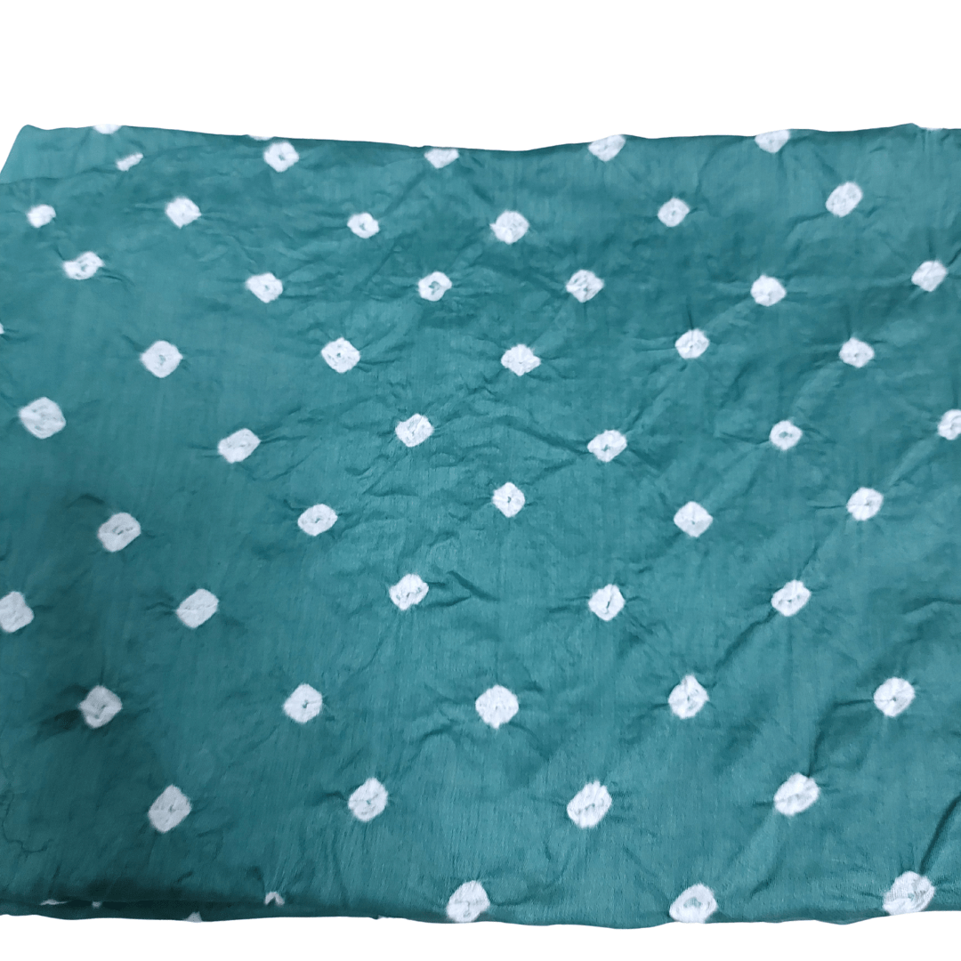 Rangbari Leheriya - Pista Bandhani Dress Material – Handmade Bandhani Saree in Gajji/Modal Silk | Aj Designs