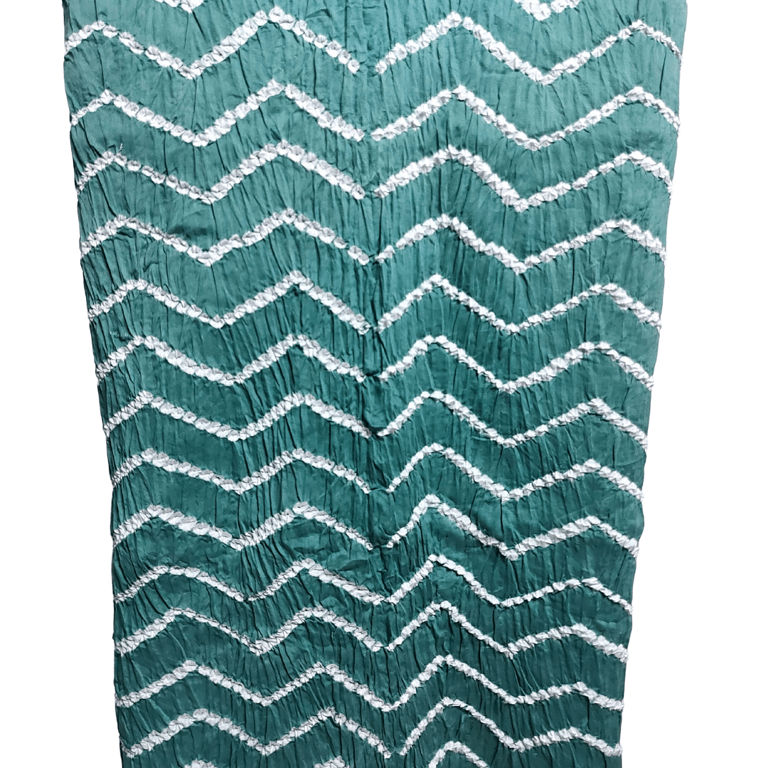 Rangbari Leheriya - Pista Bandhani Dress Material – Handmade Bandhani Saree in Gajji/Modal Silk | Aj Designs