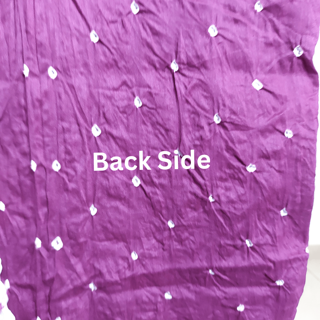 Rangbari Leheriya - Purple Bandhani Dress Material – Handmade Bandhani Saree in Gajji/Modal Silk | Aj Designs