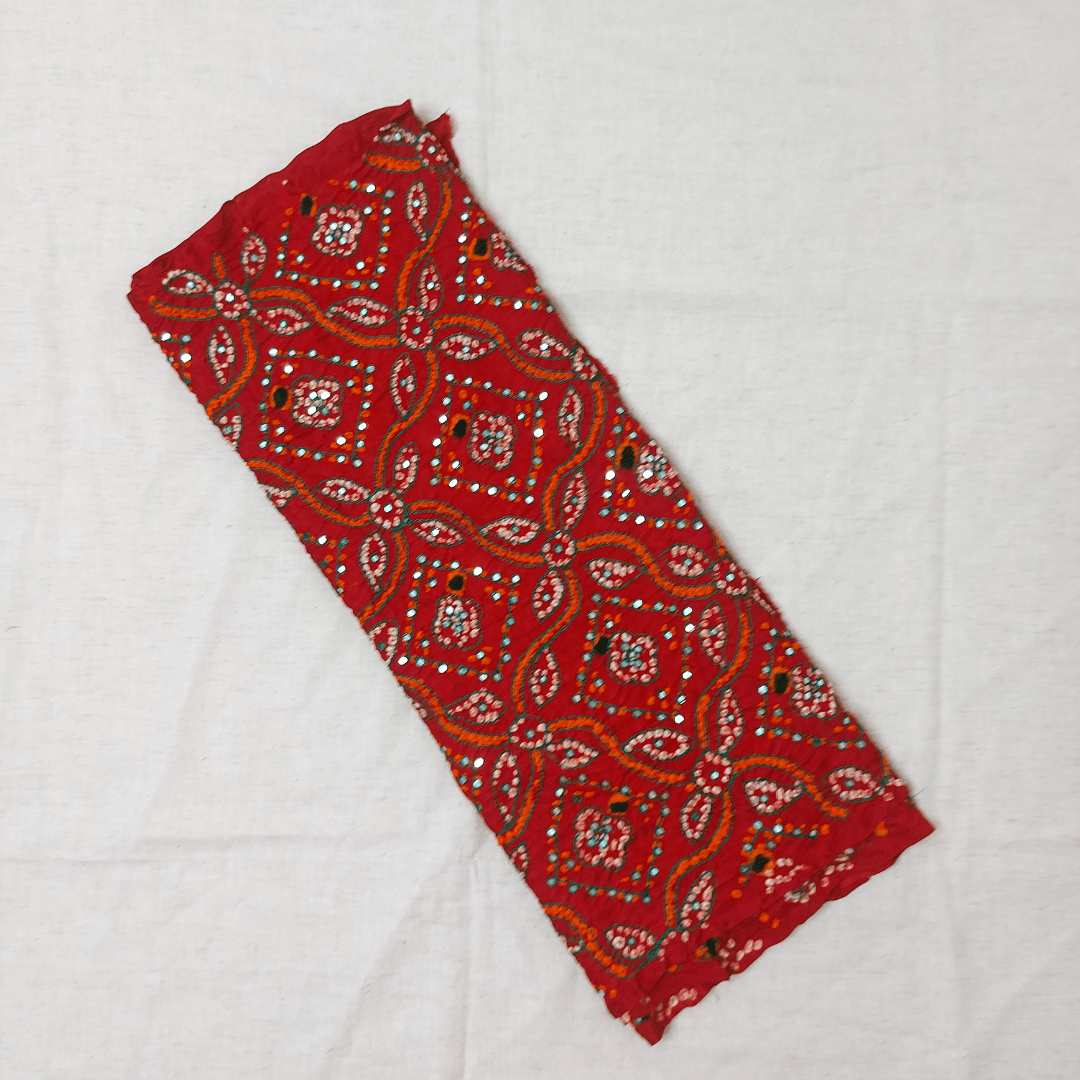 RED - HANDWORK BANDHANI BLOUSE PIECE – Handmade Bandhani Saree in Gajji/Modal Silk | Aj Designs
