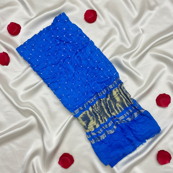 ROYAL BLUE - GAJJI SILK BANDHANI BLOUSE PIECE