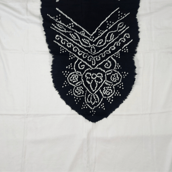 White Black - Bandhani Dress Material